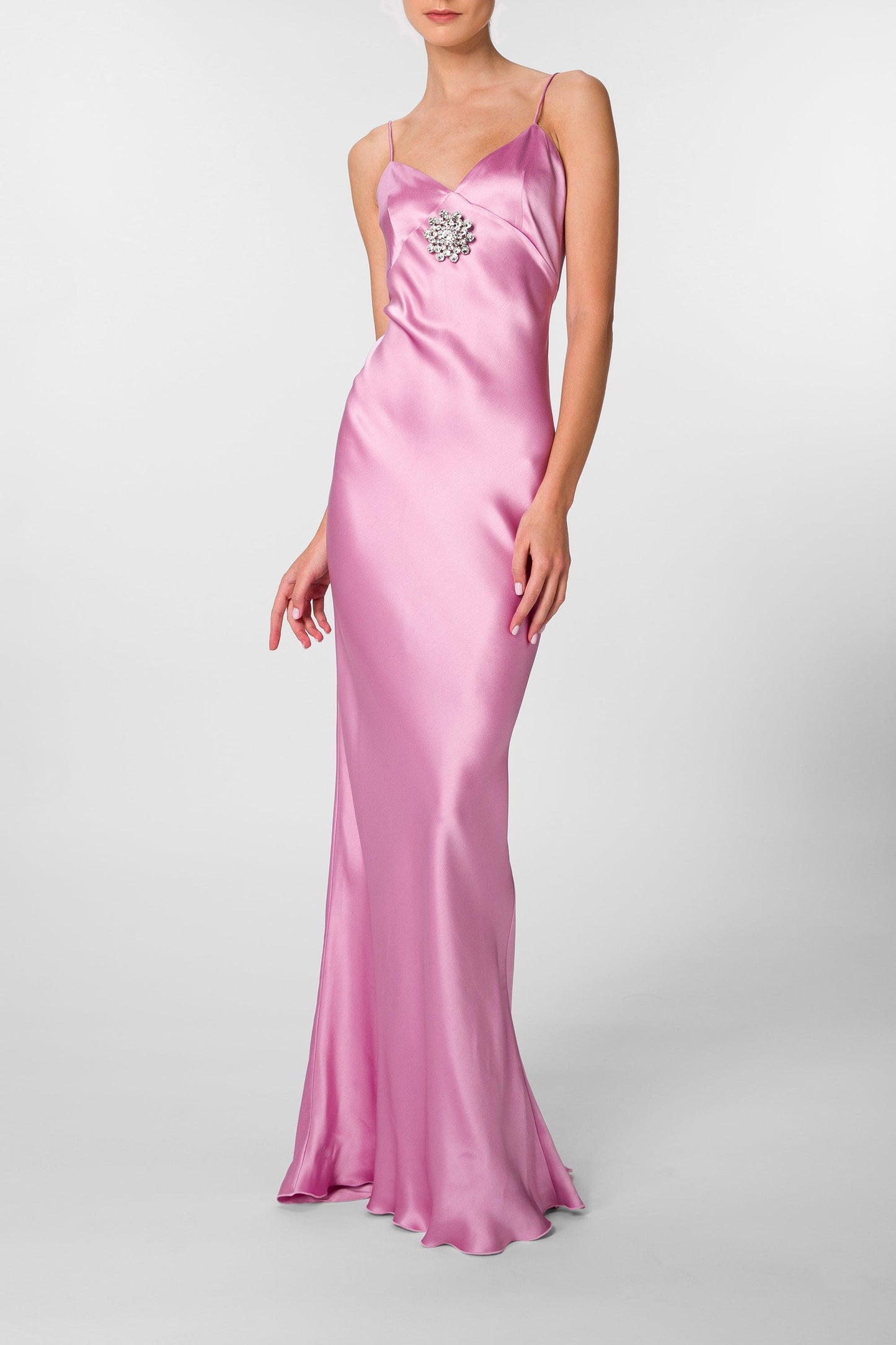 V-Neck Satin Gown